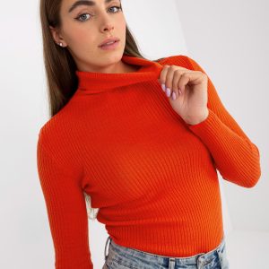 Didmenininkas Oranžinis moteriškas megztinis