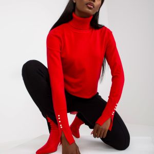 Didmenininkas Raudonas moteriškas “Slim Fit” megztinis