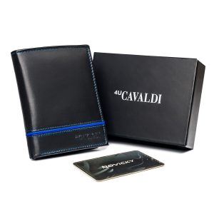 Black and blue vertical men's wallet