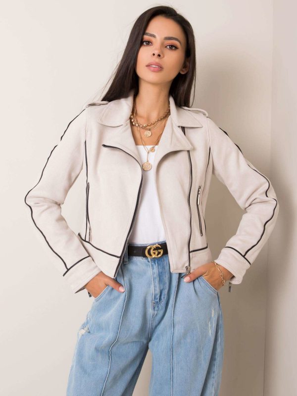 Light beige jacket with eco-suede Dulce