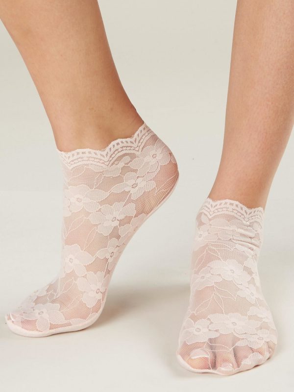 Pink lace socks