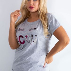 Gray T-shirt Calmly PLUS SIZE