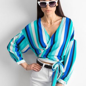 Blue striped blouse with binding