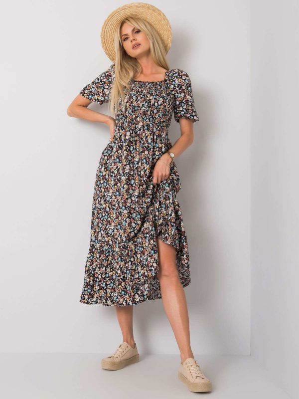 Danae RUE PARIS Black Floral Dress