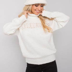 Ecru knitted turtleneck sweater Requena RUE PARIS