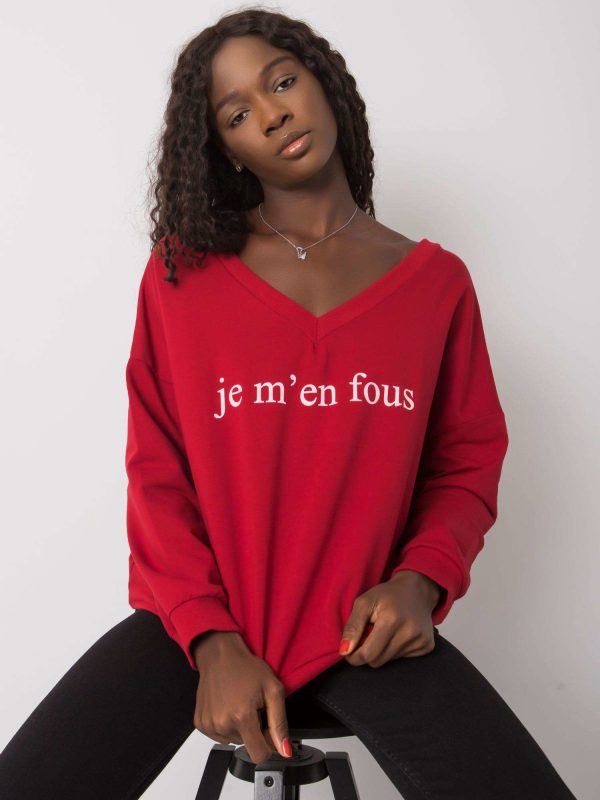 Burgundy cotton sweatshirt with Bridgetta inscription