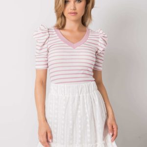 White and pink striped blouse Marlo