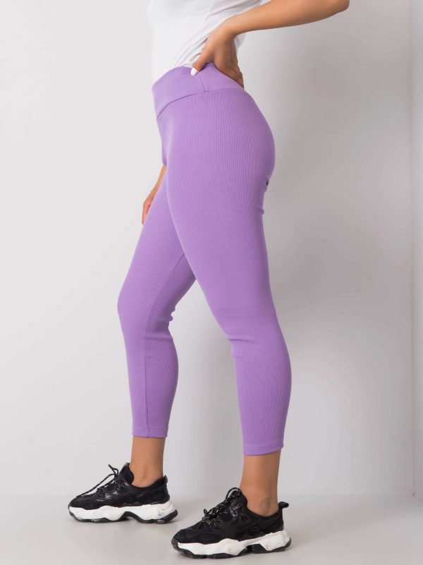 Purple plus size striped leggings Caitleen RUE PARIS