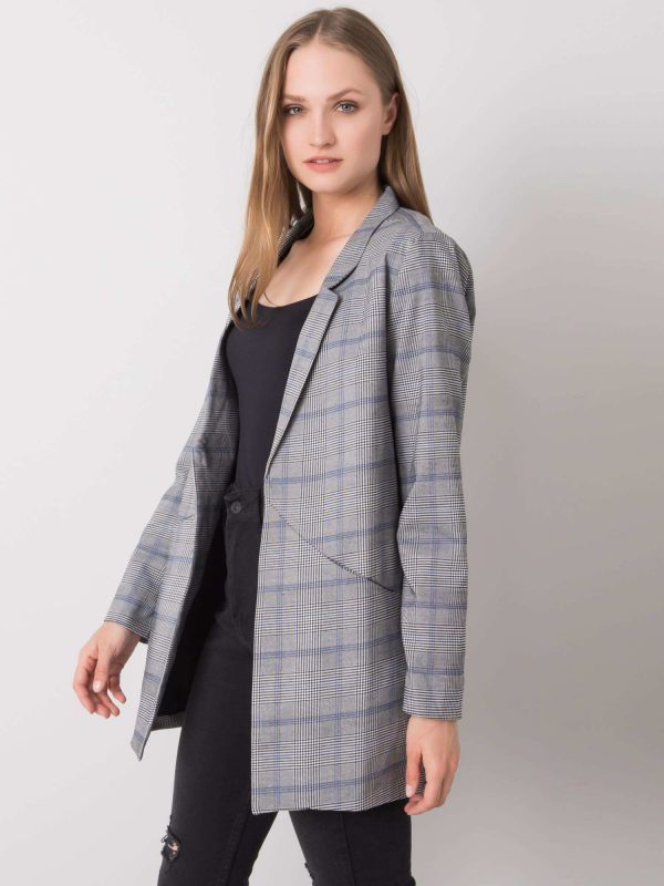 Isobell SUBLEVEL White & Black Checkered Blazer