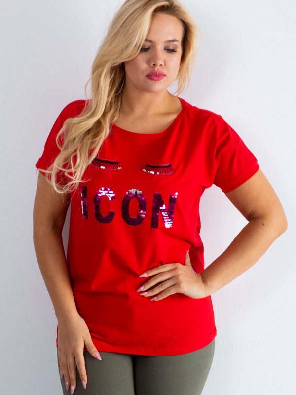 Red T-shirt Calmly PLUS SIZE