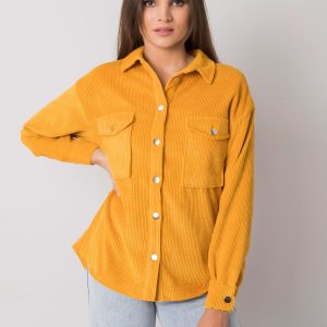 Mary RUE PARIS mustard corduroy shirt