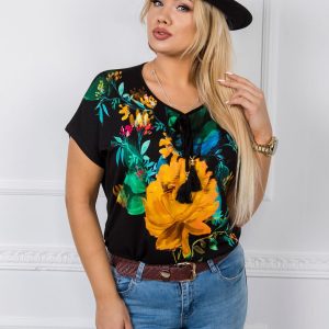 Black plus size blouse Artist