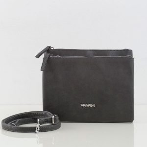 Dark Grey Eco Leather Messenger