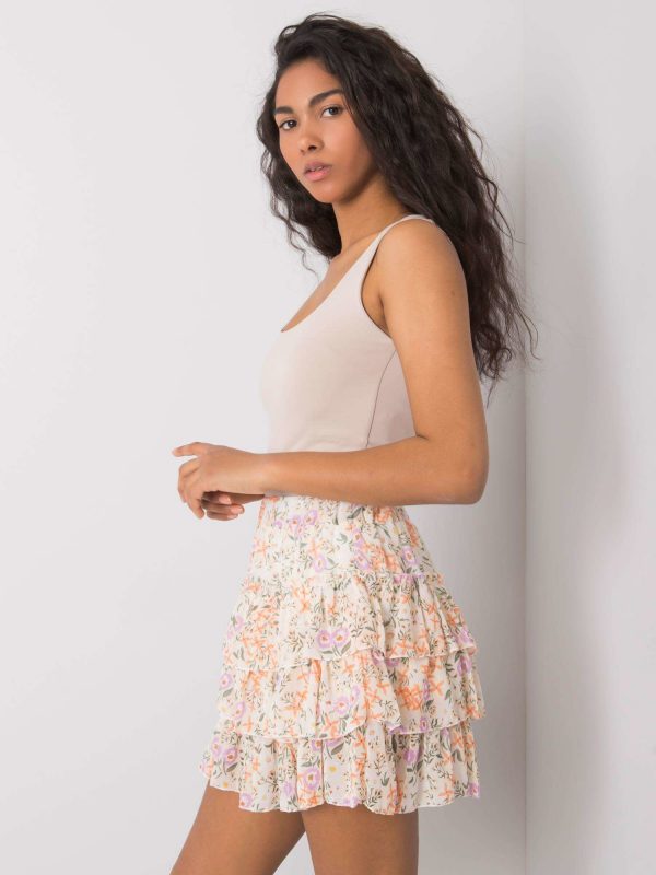 Beige skirt with flounces Leonor