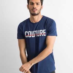 Navy blue T-shirt for men with inscription