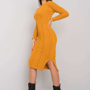 Mustard knitted dress Ellada RUE PARIS