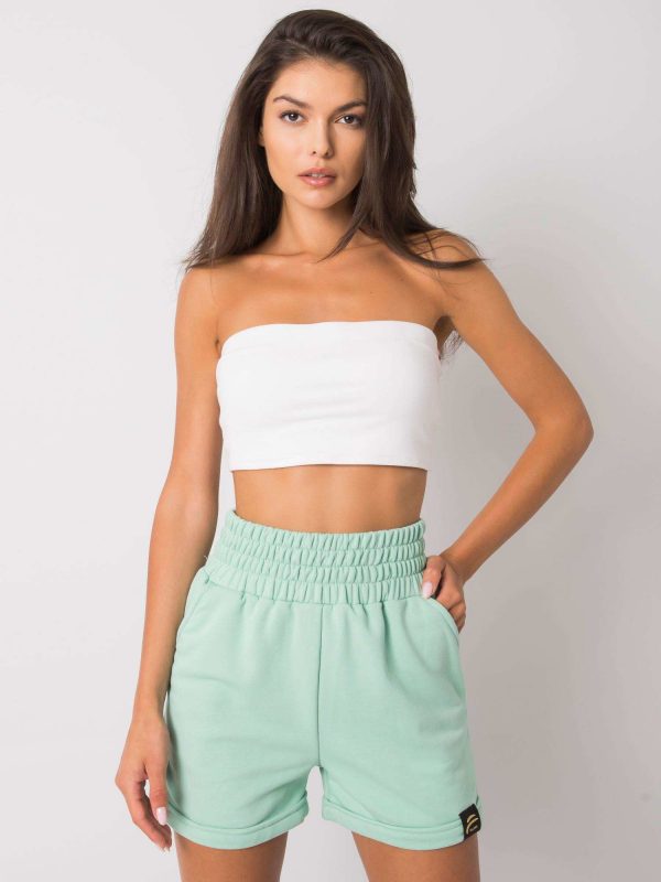 Safiya Cotton Mint Shorts FOR FITNESS