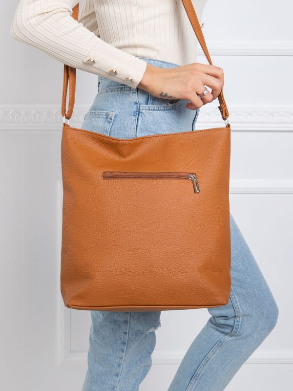 Light brown appliqué bag