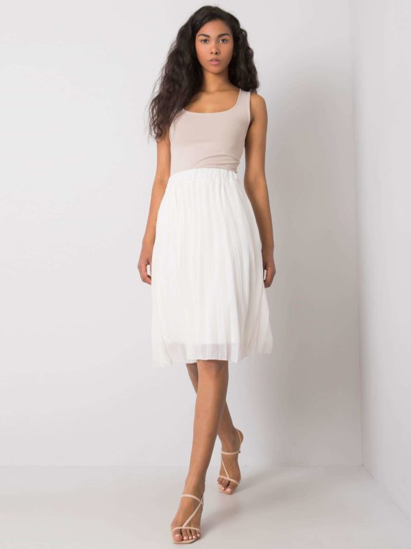 Angie SUBLEVEL White Pleated Skirt