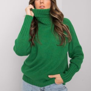 Women's green turtleneck sweater Tiyarna RUE PARIS