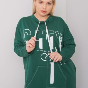 Dark Green Plus Size Hoodie Hackney