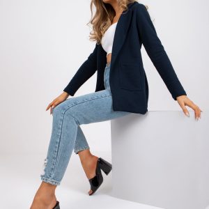 Navy blue sweatshirt jacket without fastening RUE PARIS