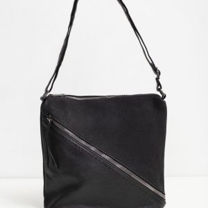 Black women's handbag with zipper