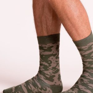 Khaki Pattern Men's Socks