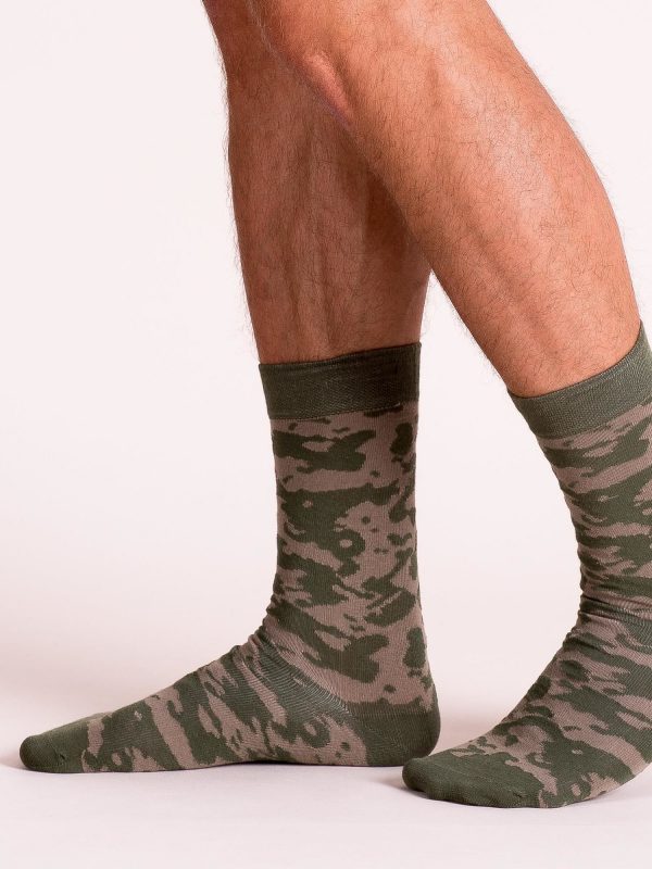 Khaki Pattern Men's Socks