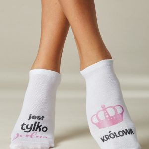 Women's short socks with inscription