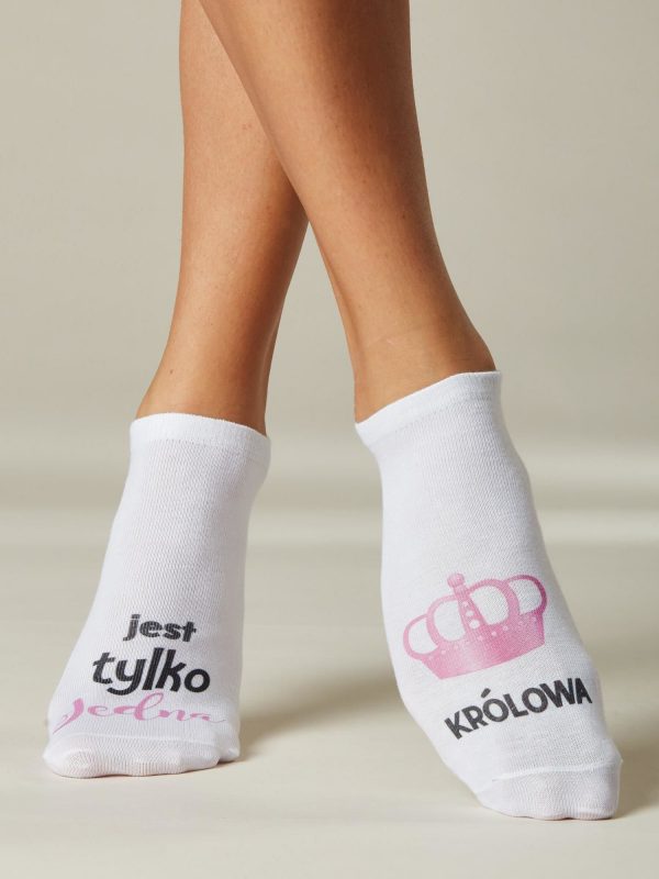 Women's short socks with inscription