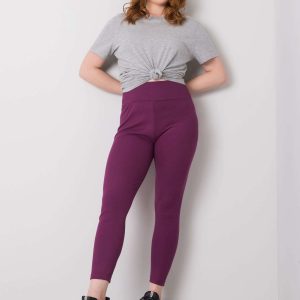 Caitleen RUE PARIS Dark Purple Plus Size Stripe Leggings