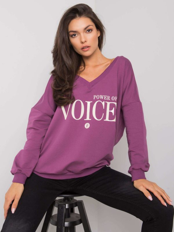 Purple sweatshirt for women with inscription Maral