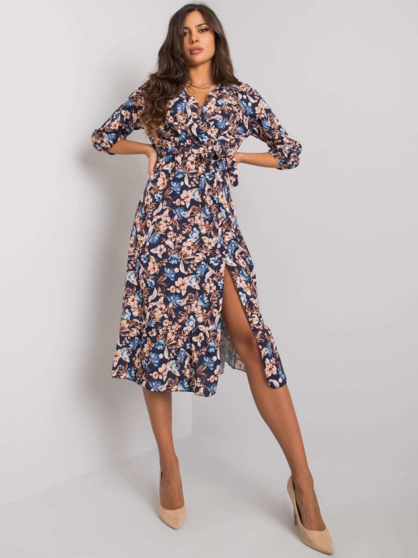 Navy blue floral dress Skylar RUE PARIS