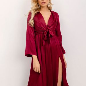 BSL Burgundy dress with ruffles