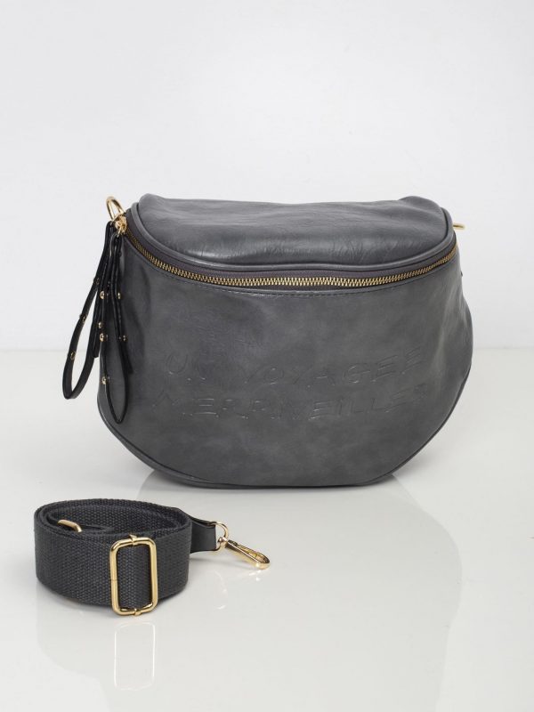 Gray bag with zipper