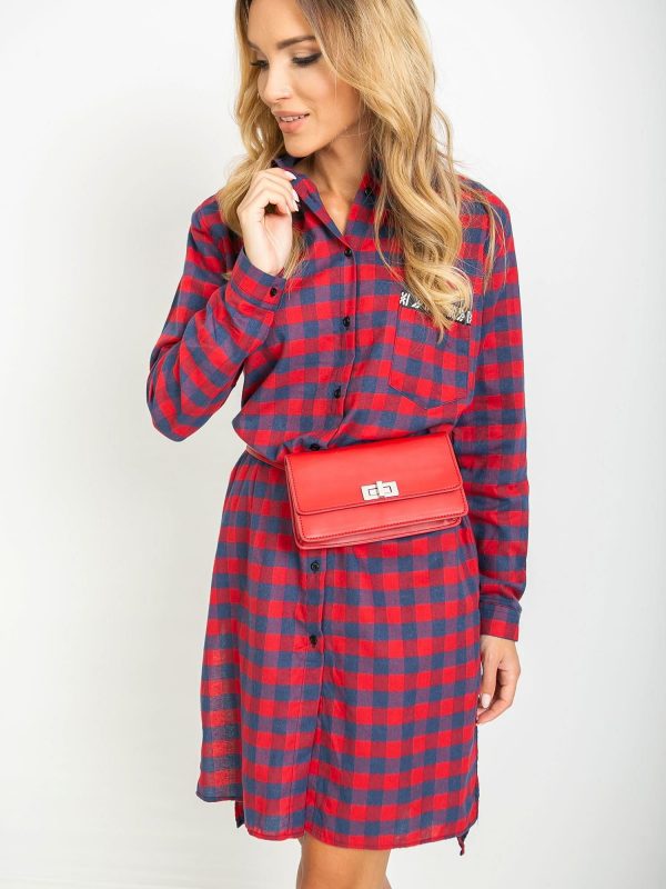 Red and navy Abbey dress