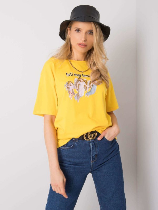 Yellow t-shirt with print Jasmine RUE PARIS