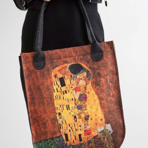 Women's Graphite Felt Bag with Printing