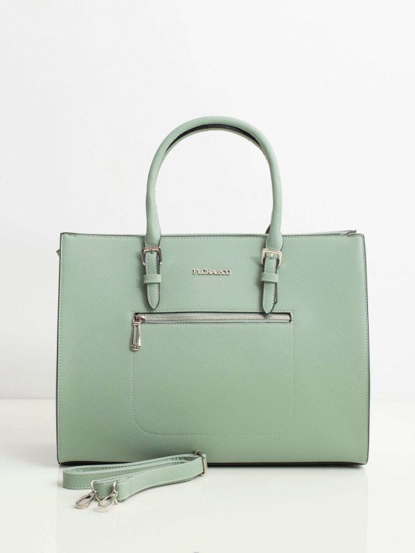 Mint eco-leather shopper bag