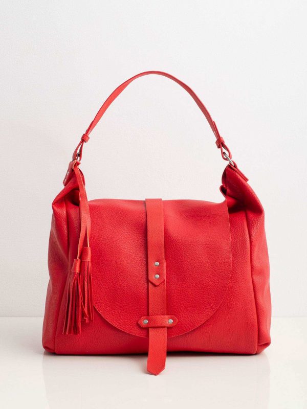 Red big bag with cosmetic bag