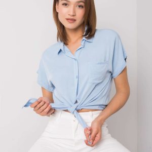 Blue blouse with binding Marisol