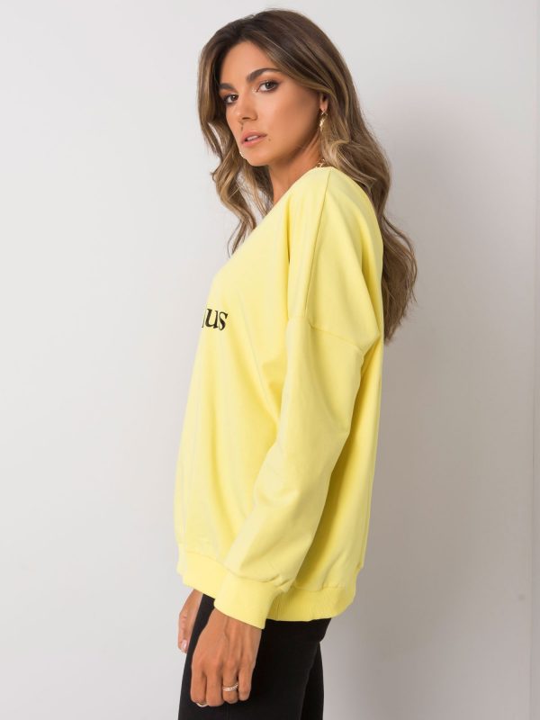 Yellow cotton sweatshirt with Bridgett lettering