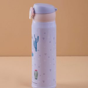 Light purple thermos with print