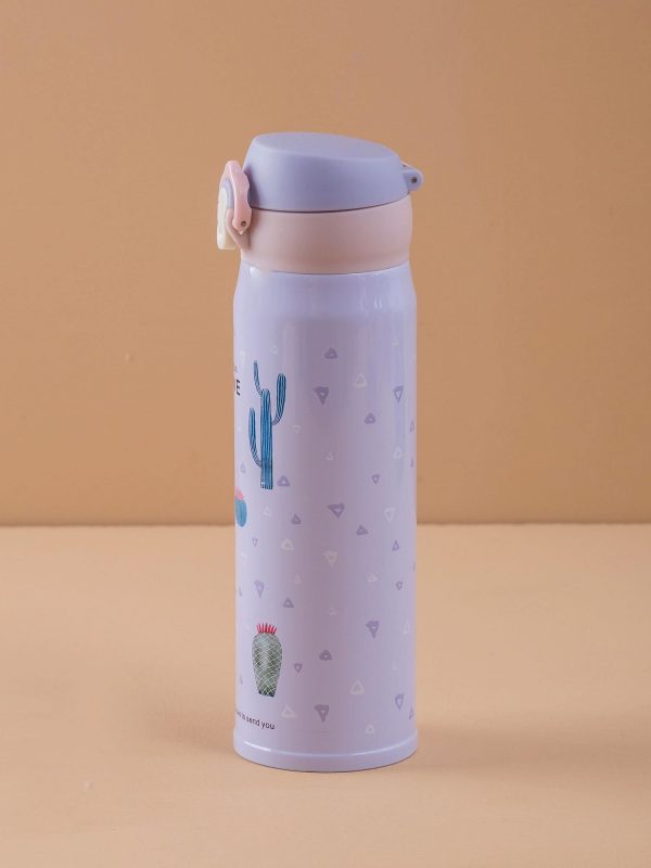 Light purple thermos with print