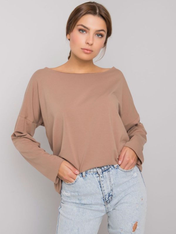 Dark Beige Long Sleeve Blouse Leyah