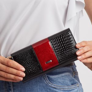 Cherry Black Leather Wallet