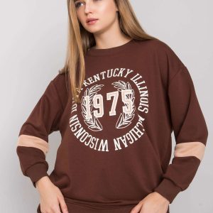 Dark brown oversize sweatshirt with Kate print