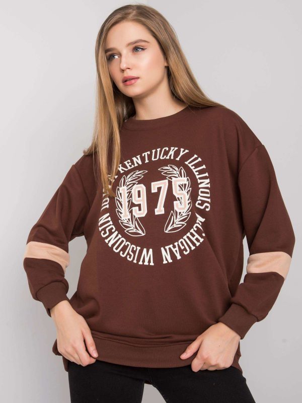 Dark brown oversize sweatshirt with Kate print