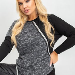 Morgan Plus Size Graphite Blouse